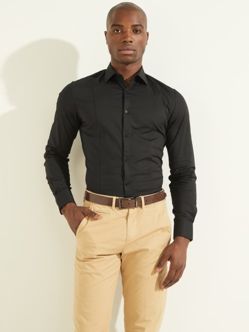Camisa Regular Marciano Negro Supongo