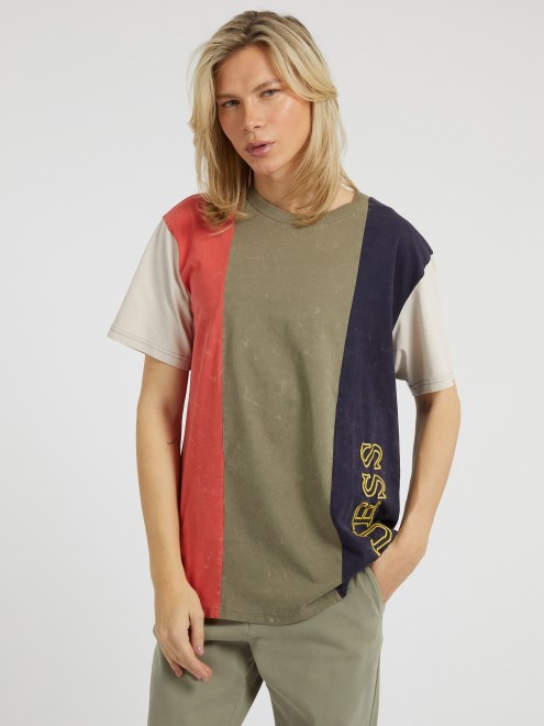 Camiseta Guess Color Block Blanco Multi