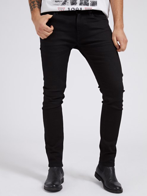 Pantalon De Mezclilla De Corte Super Ajustado Negro Guess