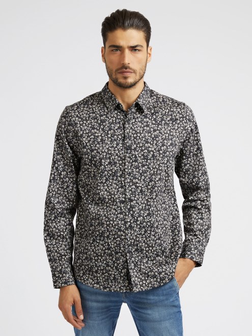 Camiseta Mini Estampado Floral Guess Negro
