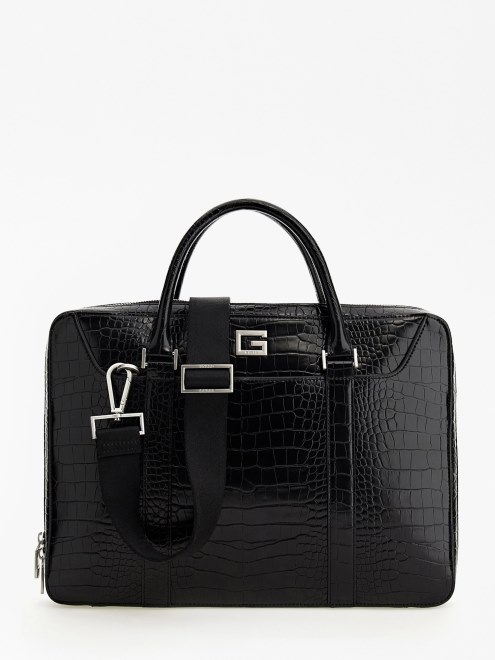 Bolso Calabria Croc Print Guess Negro