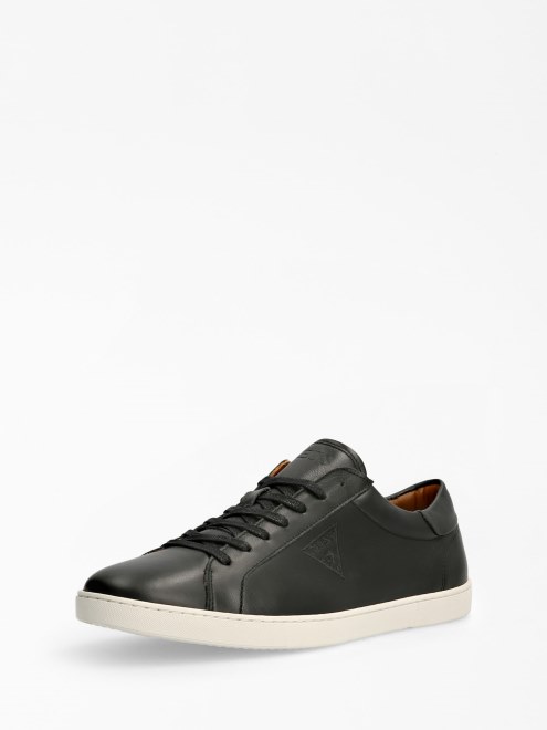 Guess Ginevra Zapatillas De Deporte De Cuero Genuino Negro