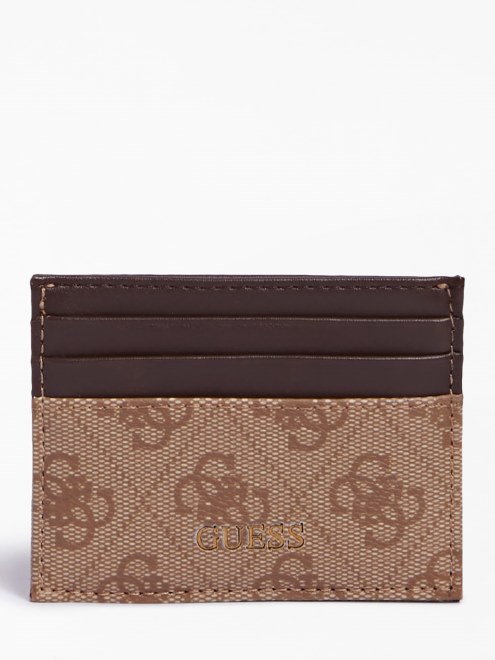 Estuche Para Tarjetas De Credito Marron Con Logo 4g De Guess Vezzola