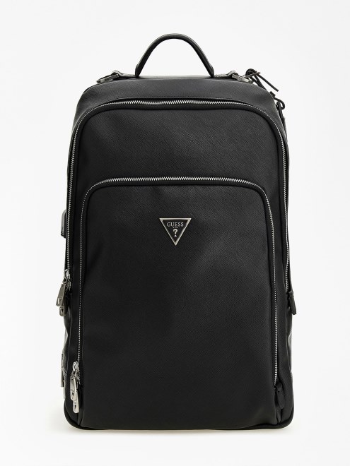 Mochila Certosa Saffiano Smart Negra Supongo