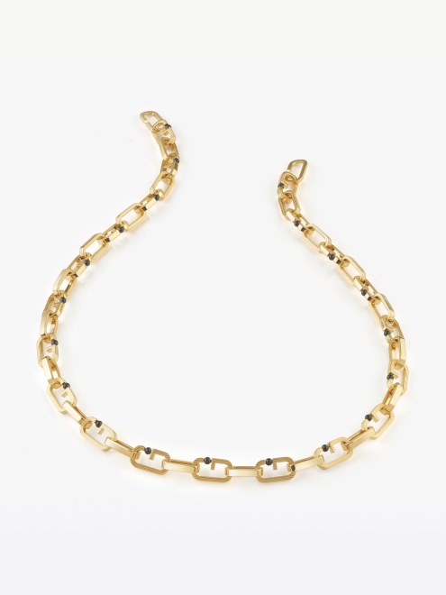 Collar Guess Con Rayas G Multi Oro