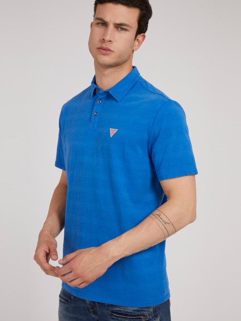 Polo Con Triangulo Y Logo Adivinar Azul