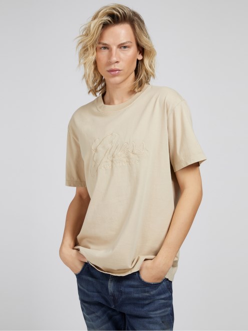 Camiseta Guess Beig Tono Sobre Tono Logo