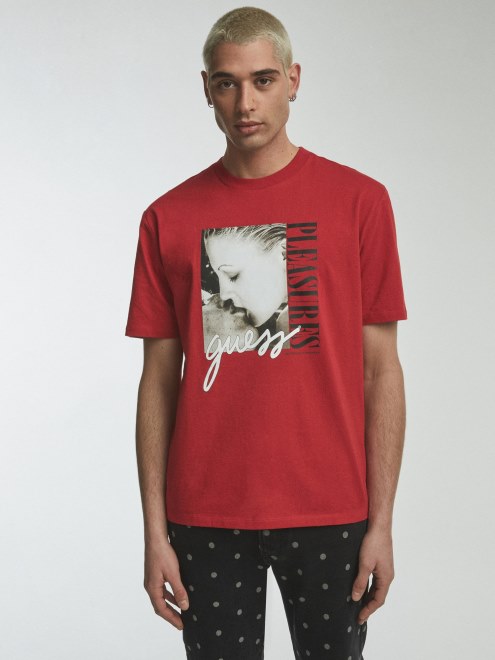 Camiseta Con Estampado Colocado Rojo Adivinar