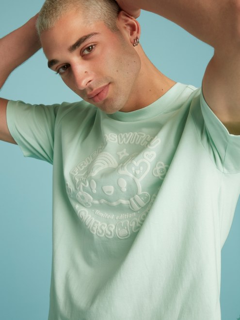 Camiseta Con Estampado Supongo Colocado Azul Claro