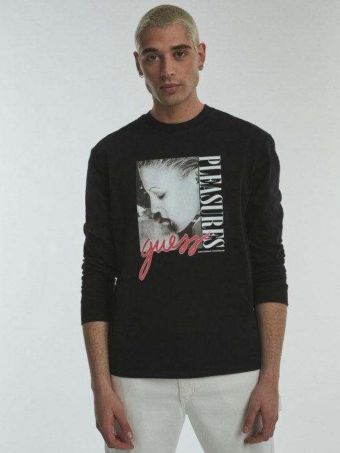 Camiseta Con Estampado Colocado Adivinar Negro