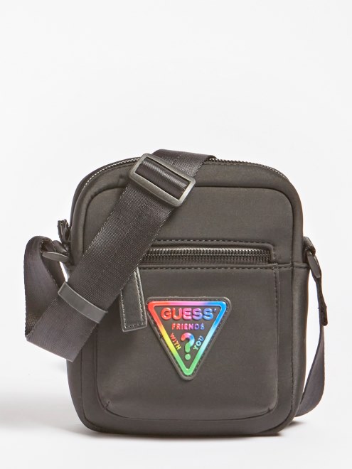 Bolsa Crossbody Con Logo En Negro