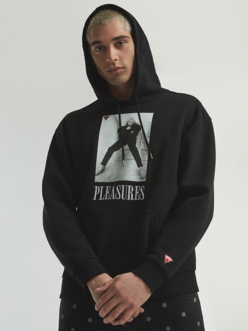 Sudadera Con Estampado Colocado Negro