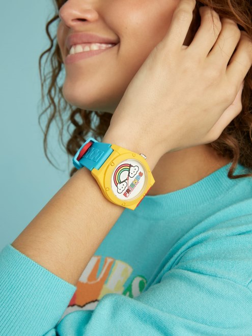 Reloj Analogico Con Motivo Multicolor