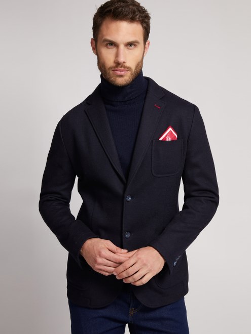 Blazer Azul Con Bolsillos Supongo