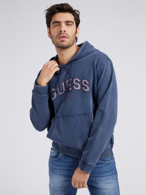 Sudadera Con Logo Delantero Azul Guess