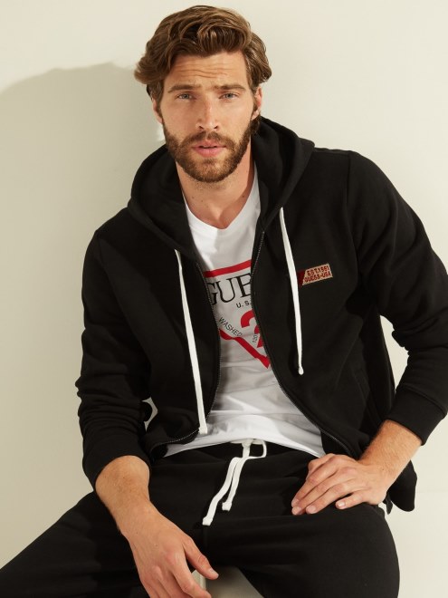 Sudadera Guess Con Cierre De Cremallera Negra