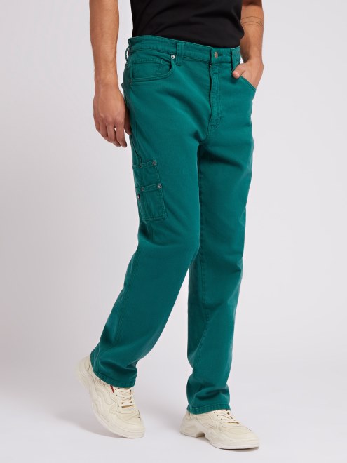 Pantalón De Mezclilla Cargo Verde Guess