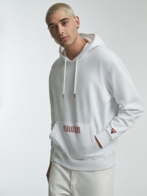 Sudadera Con Estampado Colocado Blanco Guess