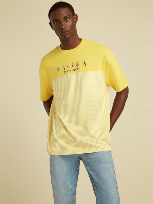 Camiseta Con El Logo De La Bandera De Guess Amarillo Multicolor