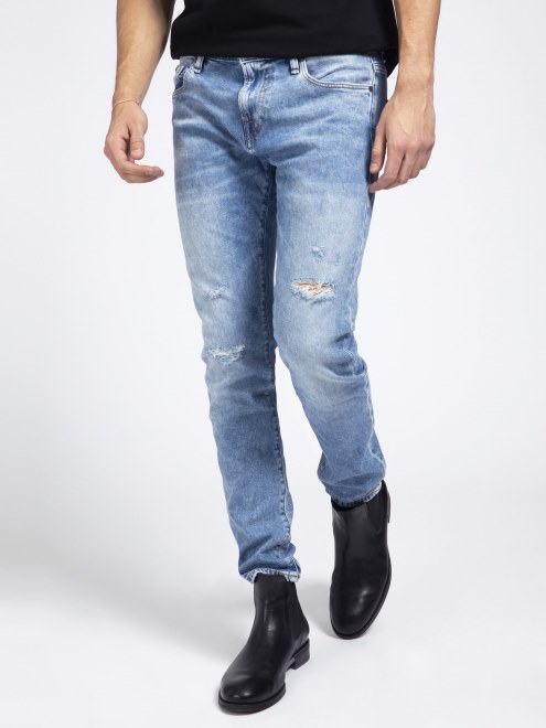 Vaqueros Azules Supongo Skinny Fit Abrasiones