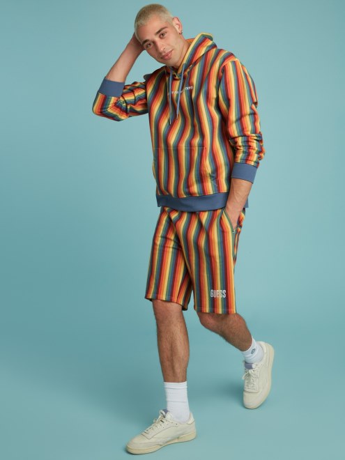 Guess Pantalones Cortos De Rayas Patrón Multicolor