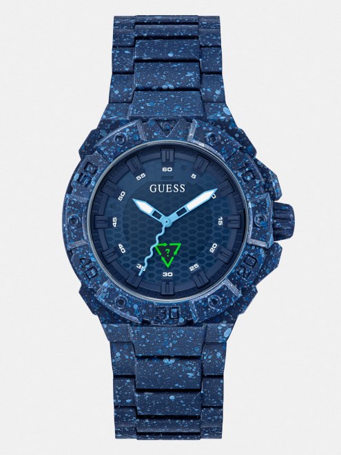 Reloj Analogico De Plastico Reciclado Negro Guess