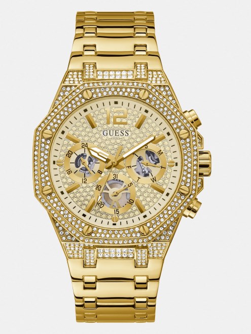 Reloj Multifunción De Acero Inoxidable Blanco Guess