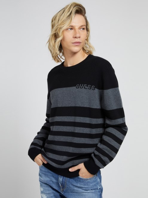 Jersey A Rayas Con Cuello Redondo Negro Multi Guess