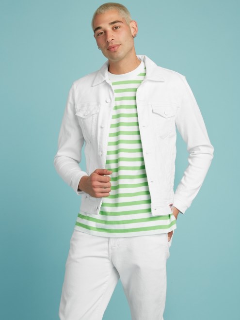 Chaqueta De Mezclilla Delgada Blanca Adivinar