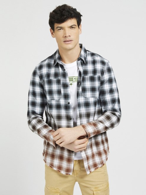Guess Camisa A Cuadros Multimacro Gris