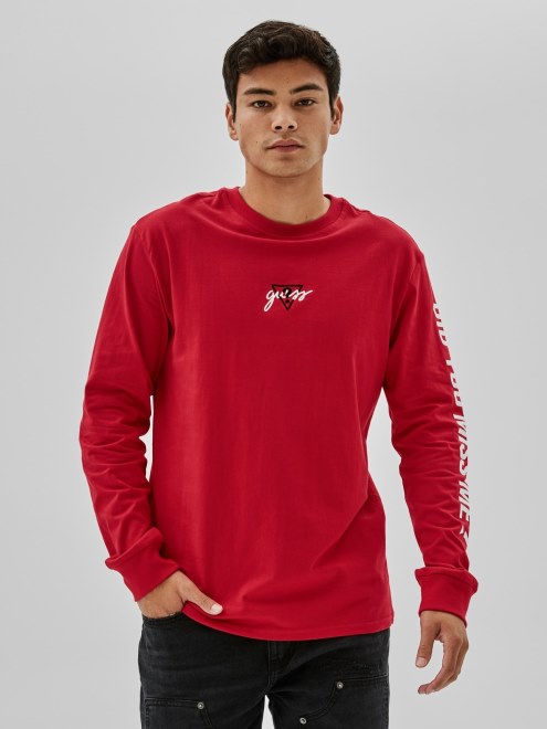 Sudadera Guess Estampado Trasero Burdeos