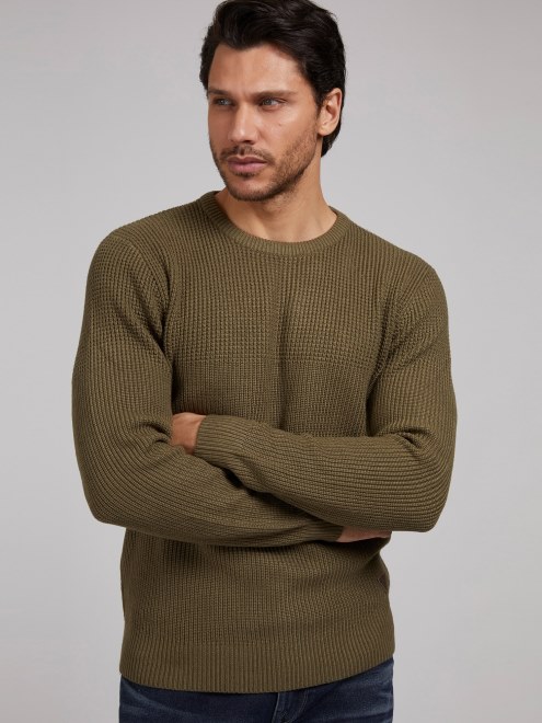 Jersey De Cuello Redondo En Mezcla De Viscosa Verde Guess