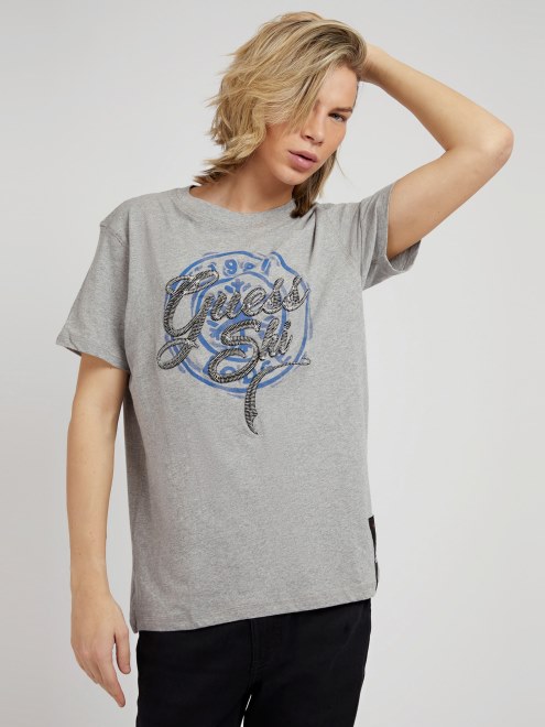 Camiseta Con Estampado Frontal Guess Gris