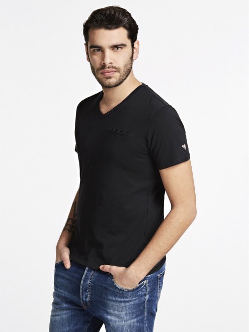 Camiseta De Cuello Redondo Adivinar Negro
