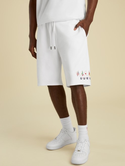 Guess Shorts Con Cordón Y Logo Blanco