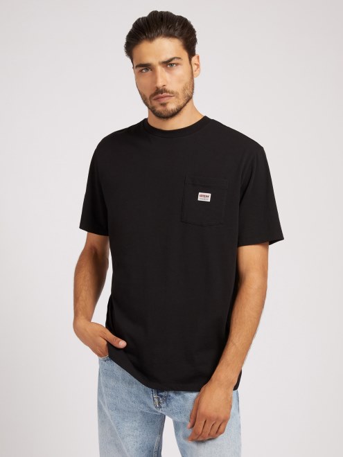 Camiseta Con Logo Delantero Negro Guess