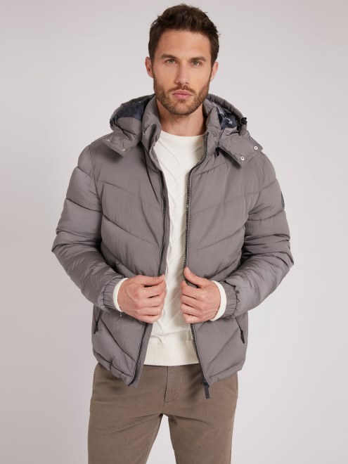 Plumífero Supongo Gris Con Capucha