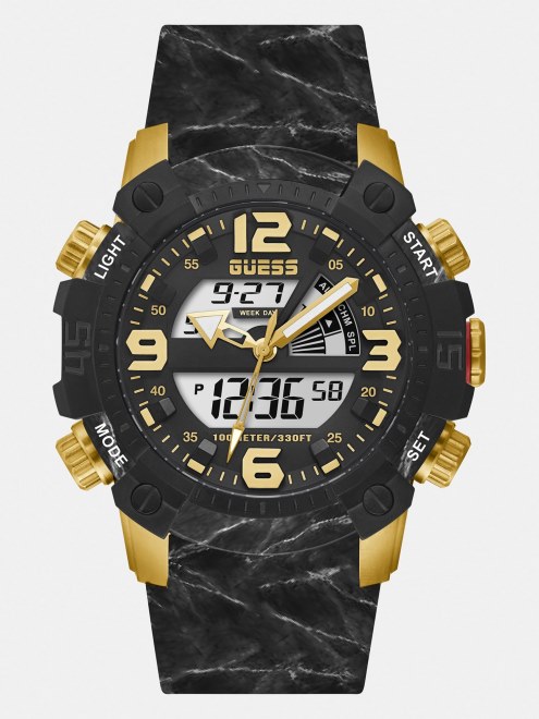 Reloj Digital De Silicona Guess Blanco