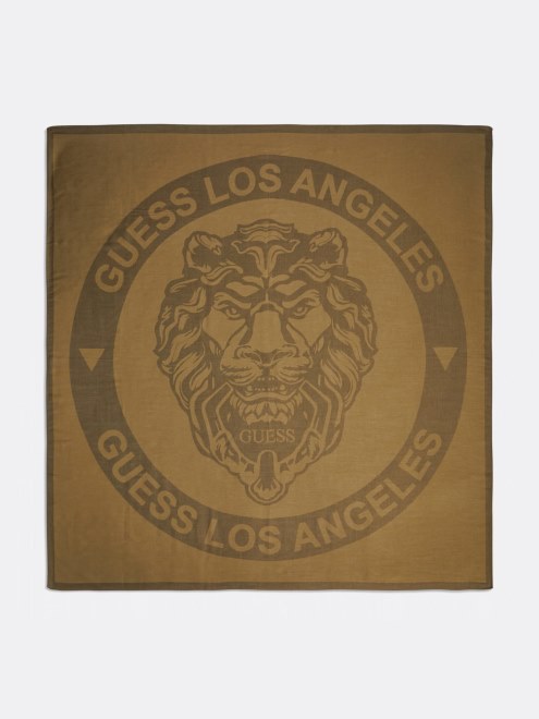 Guess Logo Guión León Bufanda Verde