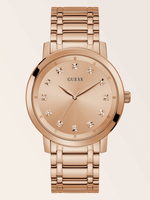 Reloj Analogico De Cristal Guess Negro