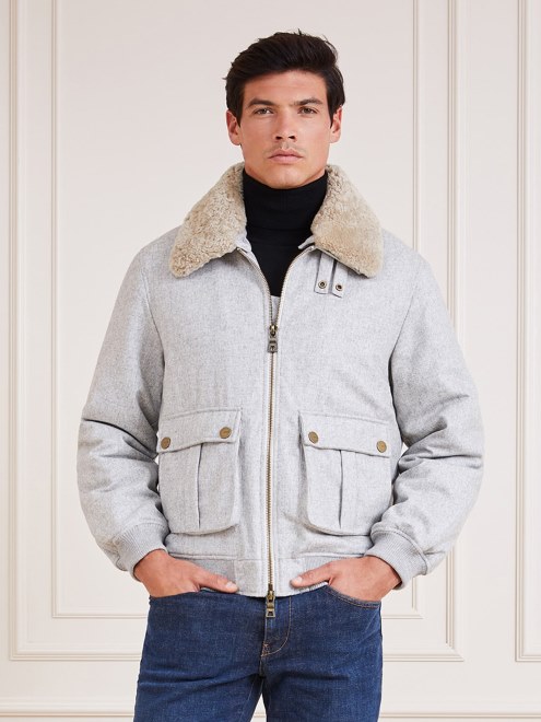 Bomber Marciano Mezcla Lana Guess Blanco