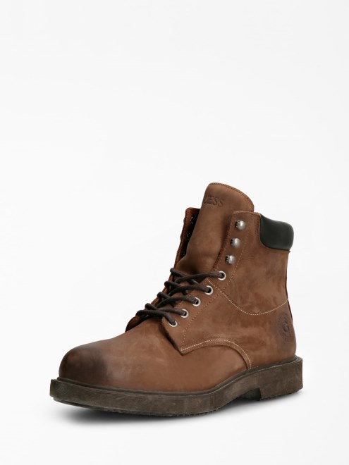 Laion Botin De Cuero Genuino Marron Guess