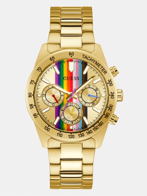 Reloj Multifunción De Acero Inoxidable Guess Negro