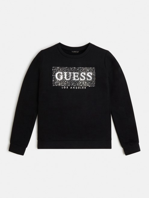 Sudadera Con Logo En La Parte Delantera De Guess Negra Nueva Tendencia