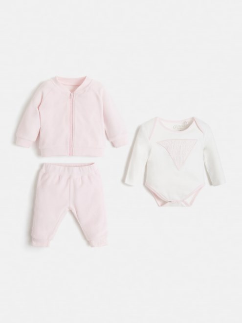 Cuerpo Y Pantalón De La Chaqueta Con El Logo Frontal De Guess Rosa