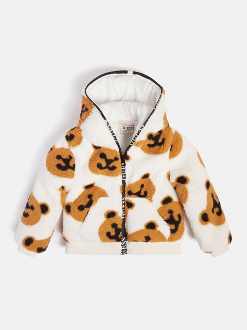 Chaqueta Sherpa Con Capucha Adivinar Negro