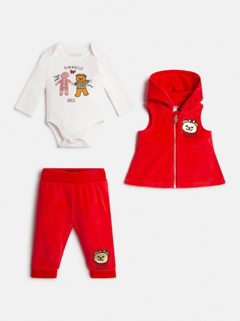 Conjunto De Pantalón Y Chaleco De Chenilla Guess Rojo