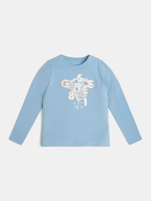 Camiseta Guess Con Logo En La Parte Delantera Azul Claro