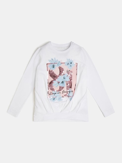 Camiseta Blanca Con Estampado Frontal Adivinar Nueva Tendencia