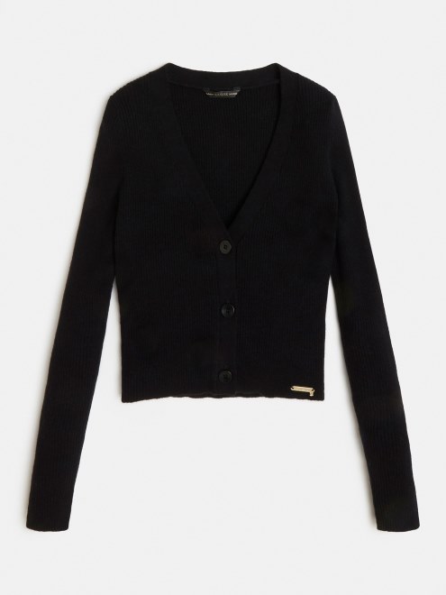 Cárdigan De Mezcla De Viscosa Negra Guess